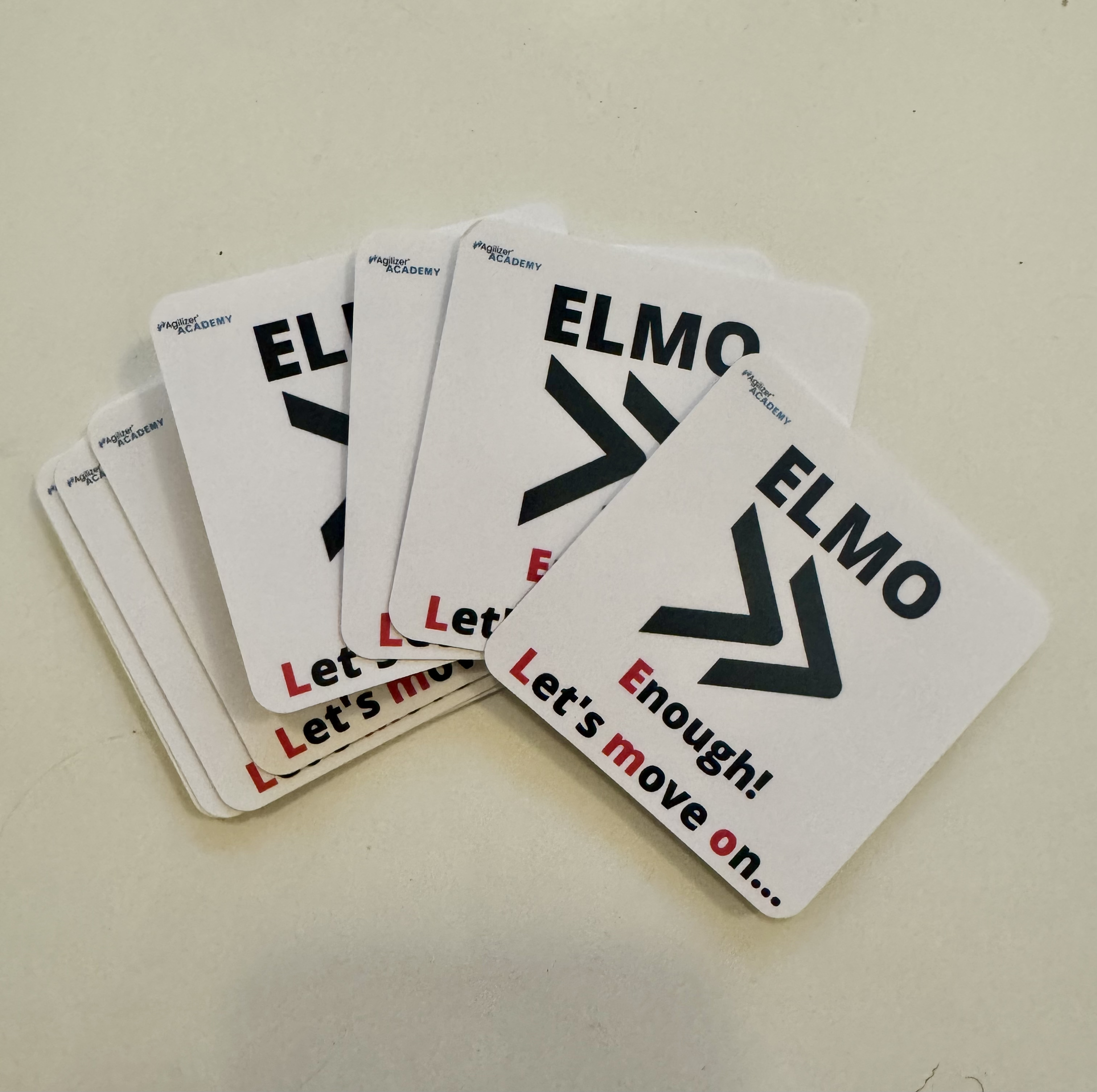 ELMO-Karten (Enough, Let’s Move On) der Agilizer Academy